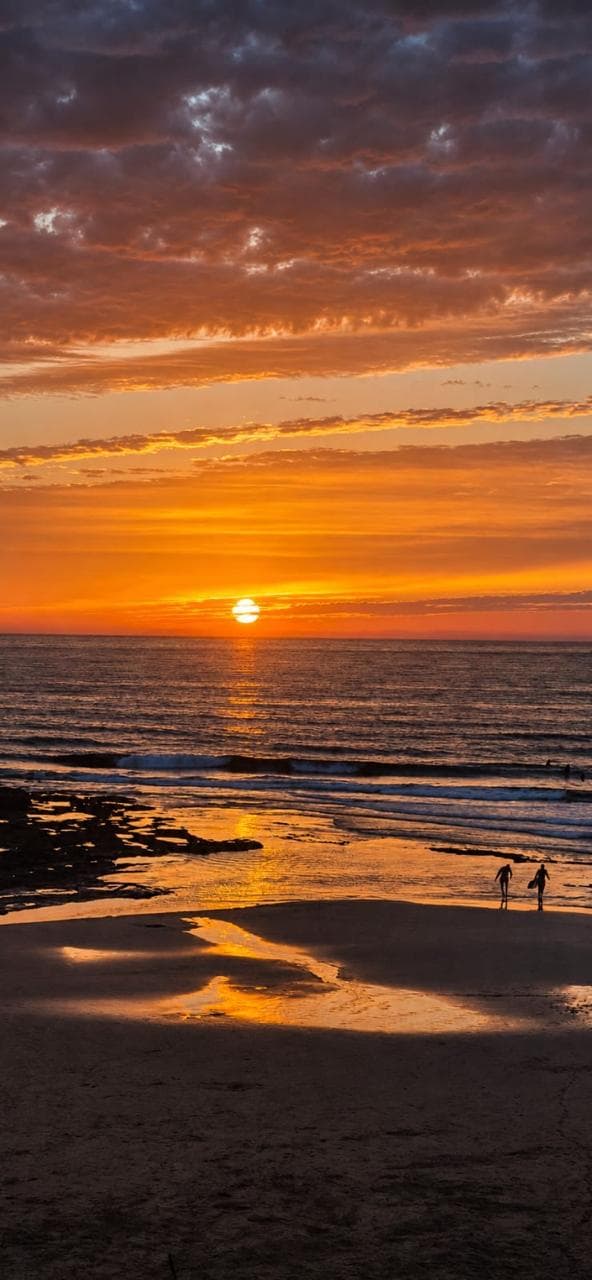 Golden sunset over Tamraght beach at Surf One Camp